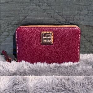 Dooney & Bourke Rich Burgundy Zip Around Wallet